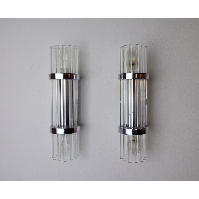 Hollywood Regency Murano Glass Sconces by Sciolari, Italy, 1970s, Set of 2 For Sale - Image 3 of 8