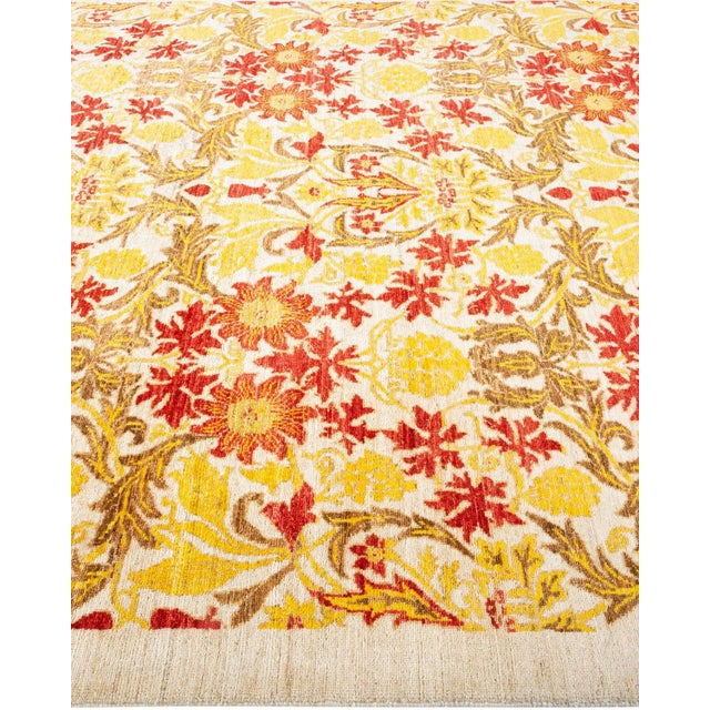 Solo Rugs Arts & Crafts Hand Knotted Area Rug, Ivory - 6' 3" x 9' 1" For Sale - Image 4 of 9