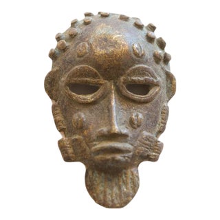 Vintage African Bronze Face For Sale