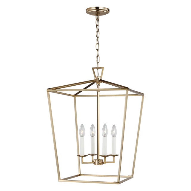 Traditional Chapman & Myers By Visual Comfort Studio Dianna 4-Light Medium Pendant in Satin Brass For Sale - Image 3 of 3