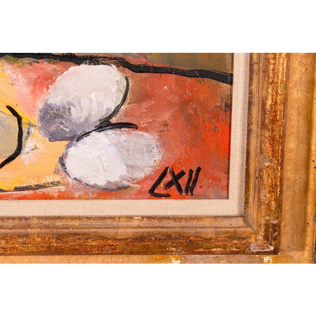 Philip Evergood Orchids in my Studio Signed Modern Expressive Oil Painting For Sale In Detroit - Image 6 of 11