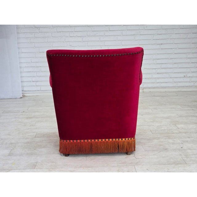 Vintage Danish Lounge Chair in Furniture Velour with Ash Wood Legs, 1970s For Sale - Image 9 of 18