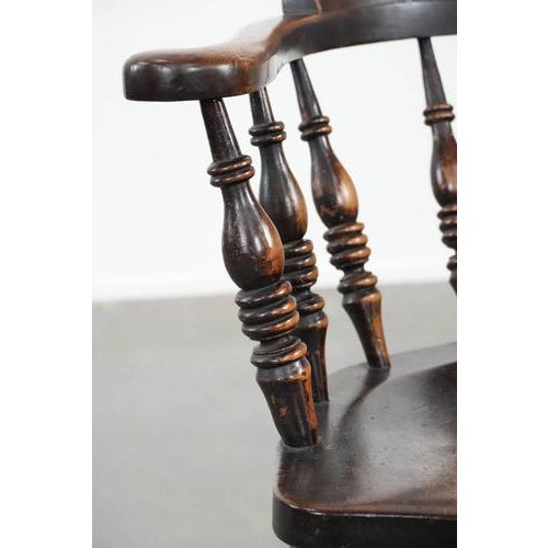 Antique English Captain's Chair, 1800s For Sale - Image 9 of 15