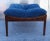 Mid-Century Modern Square Scandinavian Stool with a Rosewood Frame and Blue Fabric Cover, 1960s For Sale - Image 3 of 8