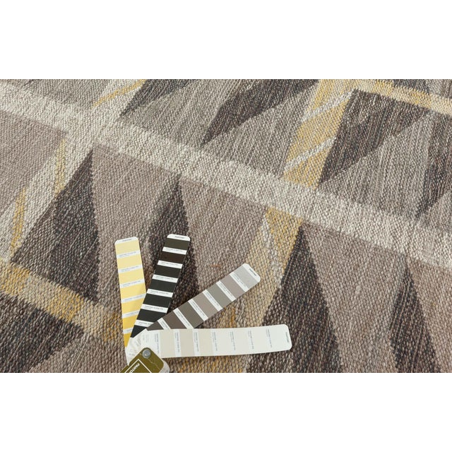 Gray Modern Swedish Geometric Flat Weave Wool Rug by Doris Leslie Blau For Sale - Image 8 of 10