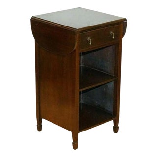 Vintage Hardwood Side Table with Drawer For Sale