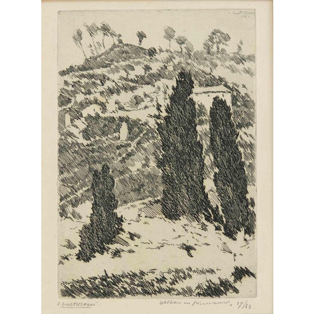 Leonardo Contilloni, Springtime Trees, 1950s, Etching For Sale