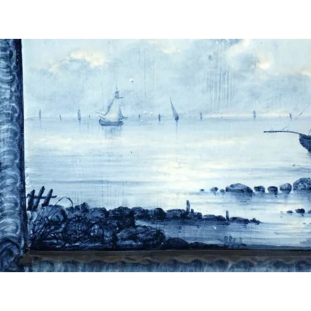 Marine Landscape Ceramic Tiles by Emile Gallé, Set of 2 For Sale - Image 6 of 11