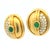 Elegant vintage earrings crafted in solid 18-karat yellow gold, featuring a sculptural domed silhouette accented by vivid...