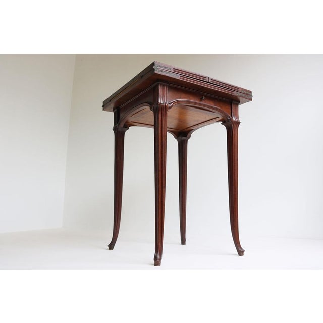 Art Nouveau French Game Table in Chestnut by Emile Gallé, 1905 For Sale - Image 10 of 18