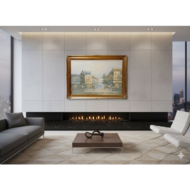 The Caroline Burnett Impressionist Painting with a Gilt Custom Frame is a large, original piece of artwork featuring...