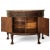 French 1930s Burr Walnut Louis XVI Revival Demilune Wood Cabinet For Sale - Image 3 of 7