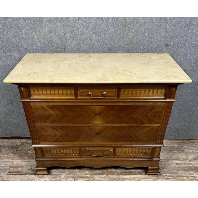 Napoleon III Chest of Drawers in Walnut, 1850 For Sale - Image 4 of 6