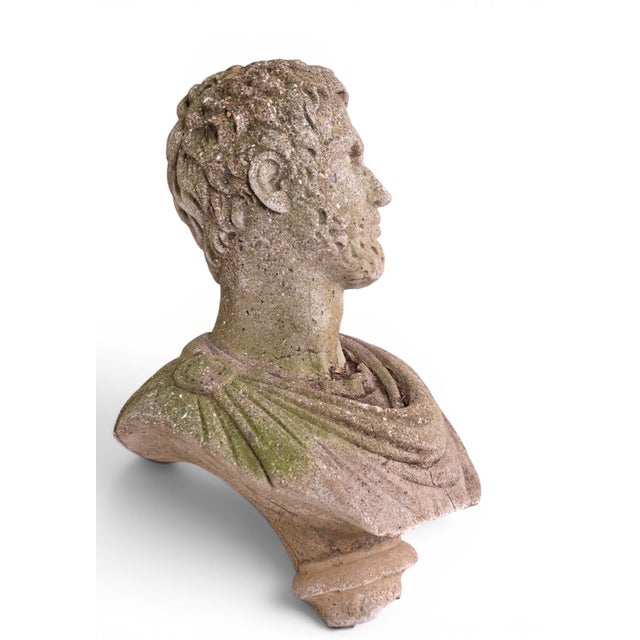 Classical Roman 20th Century Architectural Concrete Bust — Classical Style For Sale - Image 3 of 5