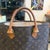 2000s Louis Vuitton Monogram Brown Coated Canvas and Vachetta Leather Sac Plat For Sale - Image 10 of 14