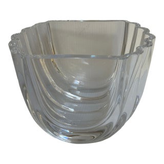 Goran Warf for Kosta Boda--Sculptural Swedish Art Glass Rimmed Bowl For Sale
