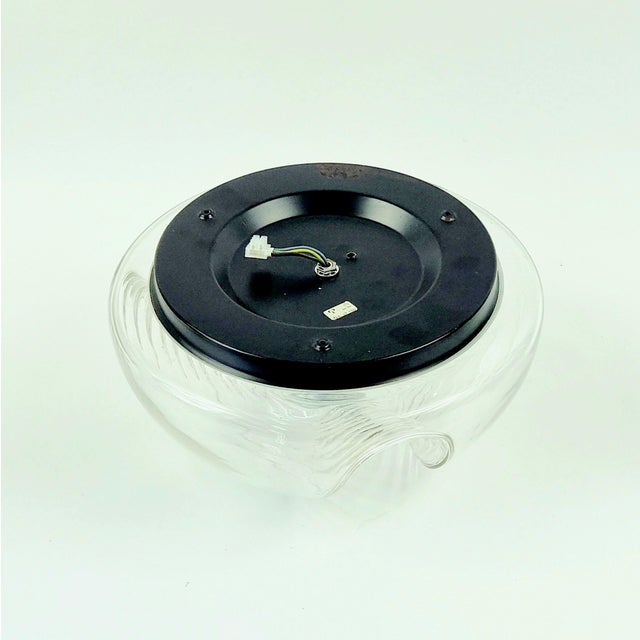 XL Space Age Mid-Century Glass Ceiling Light/Flush Mount Wave/Futura Model by Koch & Lowy for Peill & Putzler, Germany, 1970s For Sale - Image 12 of 13