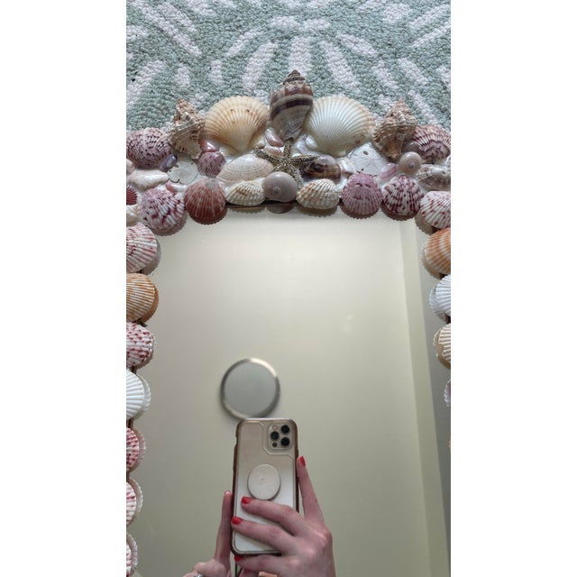 Glass Handmade 1980s Vintage Seashell Mirror For Sale - Image 7 of 9