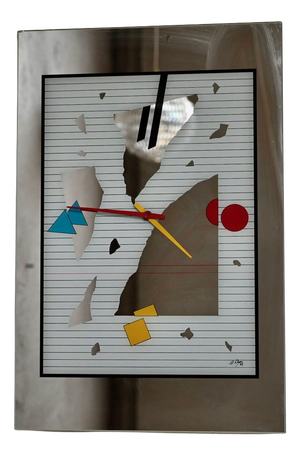 Vintage Wall Clock with Colorful Mirror, 1990s