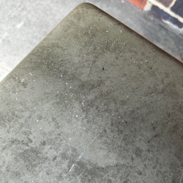 Faux Marble and Brushed Stainless Small Credenza Server Cabinet Post Modern 1980’s Karl Springer Style For Sale - Image 12 of 12