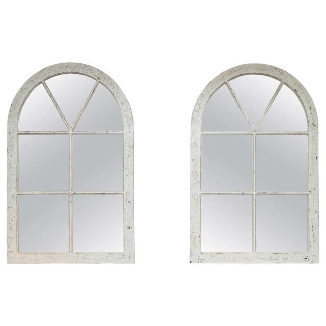 White Late 19th Century English White Painted Industrial Windows - A Pair For Sale - Image 8 of 8