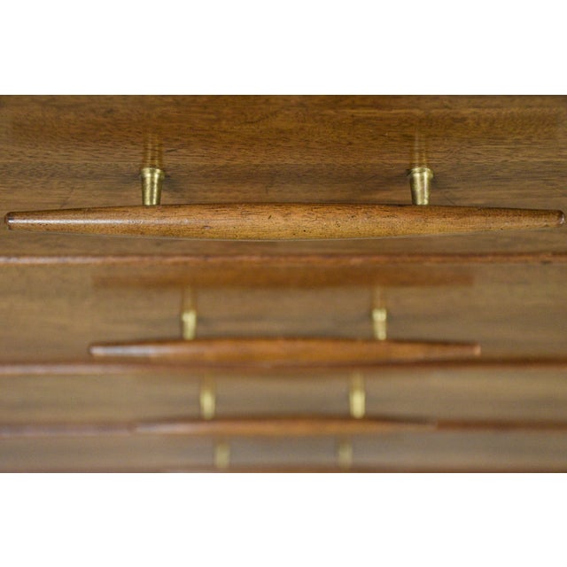 1960s Walnut Tall Mid Century Modern Dresser by Davis Cabinet Company For Sale - Image 9 of 11