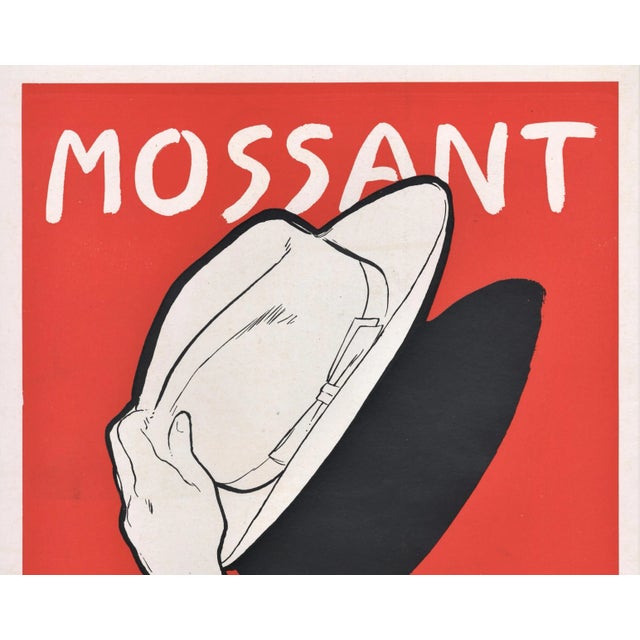 This is Rene Gruau at his best! And Gruau sure does "tip off his hat” to you with this original 1951 Mid-Century French...