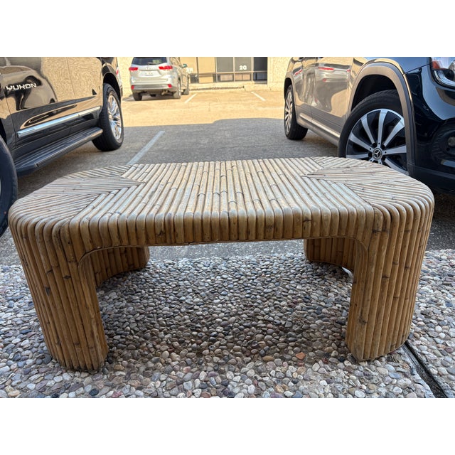 Hollywood Regency 1960s Mid-Century Bamboo Cocktail Table For Sale - Image 3 of 11