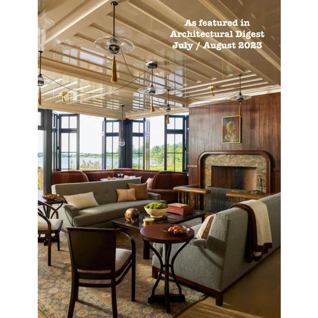 2020s Jamb Uk Brass & Leather Fireplace Club Fender For Sale - Image 5 of 12