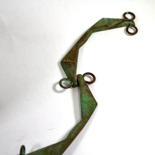 Vintage Paolo Soleri Heavy Verdigris Bronze Bell Wind Chime for Arcrosanti For Sale - Image 9 of 10