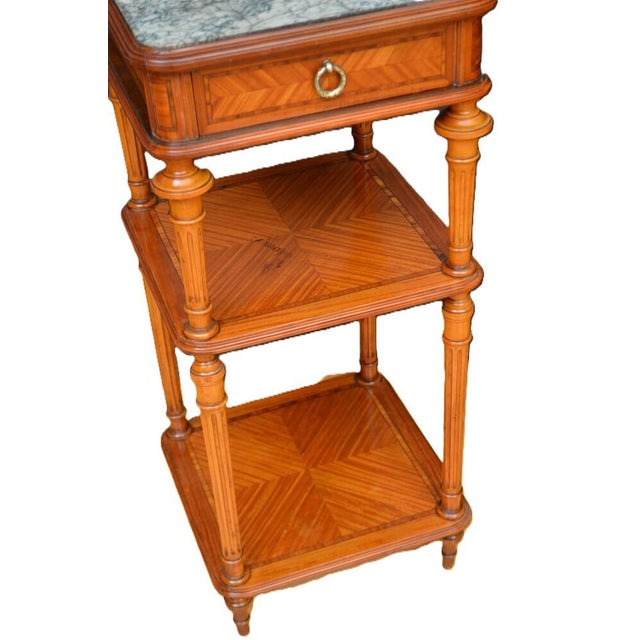Antique Marble Topped and Satinwood Bedside Tables, 1900, Set of 2 For Sale - Image 13 of 17