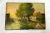 Vintage European Cottage Landscape Oil Painting For Sale - Image 4 of 9