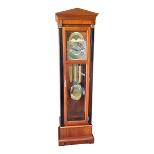 1970s Medallion Cherry Wood Grandfather /Floor Clock by Ethan Allen