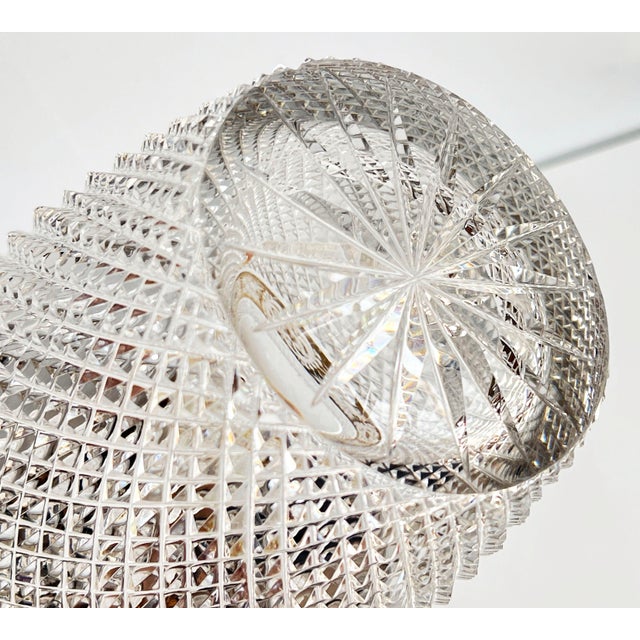 Vintage Moser Cut Crystal Czech Bohemian Vase With Gilded Floral Band For Sale - Image 9 of 9