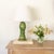 Beautiful 19th c. terracotta table lamp with green glaze from Spain. Simple tapered form with orb center. Green glazed...