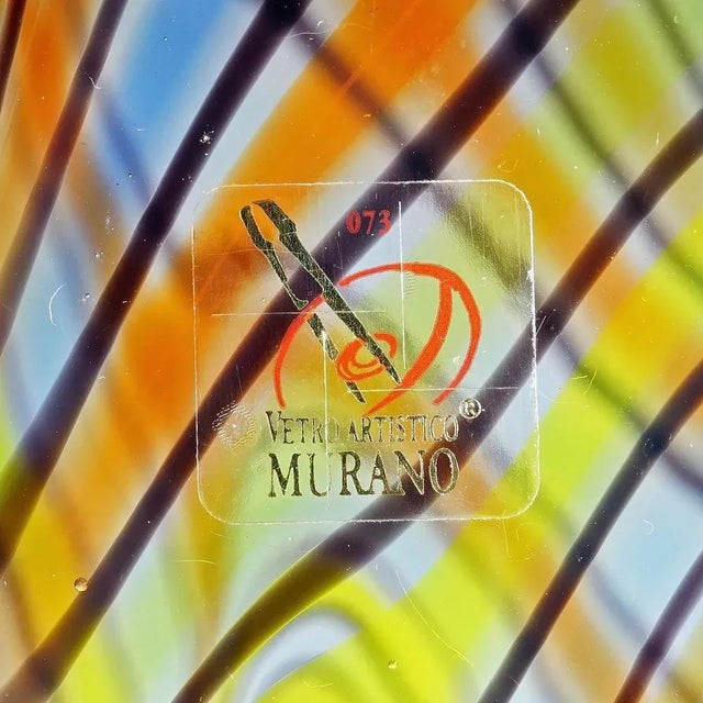 Glass Murano Art Glass Vase by Luca Vidal, 2000s For Sale - Image 7 of 10