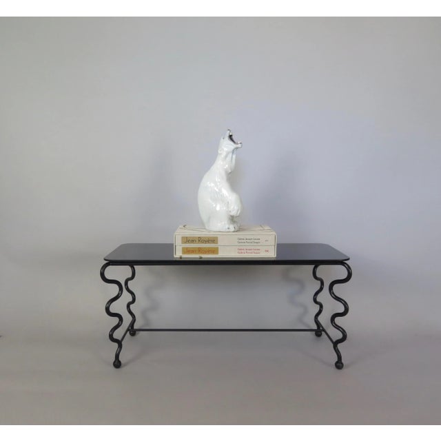 'Serpentine' Coffee Table With Black Glass Top Chairish