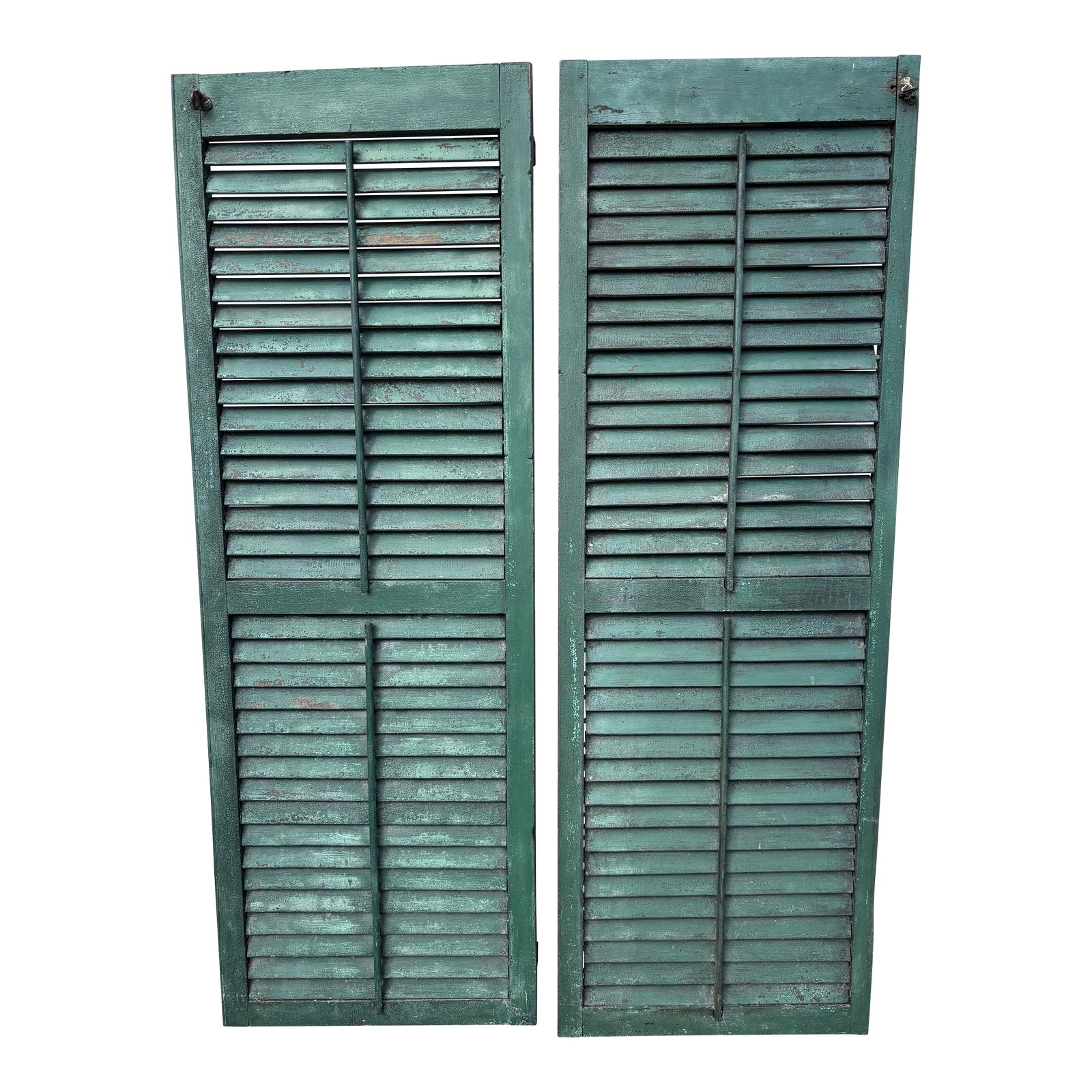 Antique American Green Farmhouse Shutter 19th C Architectural Salvage ...