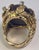 Mid-Century Modern Mid-Century Brutalist-Style Purple Sapphire, 18k Yellow Gold and Diamond Ring, Size 7 - For Sale - Image 3 of 6