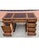 Sligh-Lowry Furniture Co. Sligh Walnut Faux Bamboo and Stenciled Leather Top Insert Executive Desk For Sale - Image 4 of 10