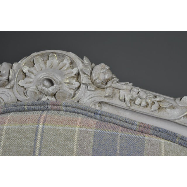 Antique Louis Philippe Armchair with Tartan Upholstery For Sale - Image 6 of 15
