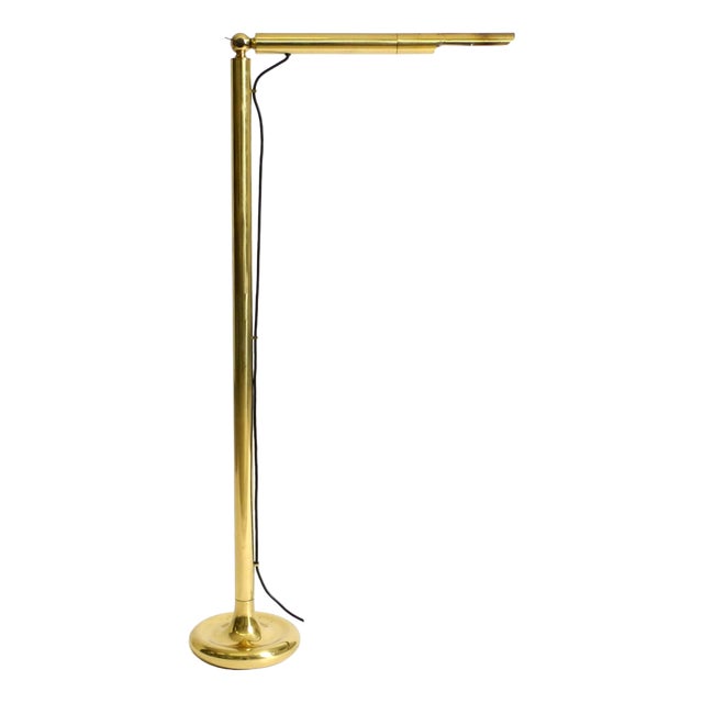 Vintage Brass Pole Light Floor Lamp by Ingo Maurer for M-Design, 1960s For Sale