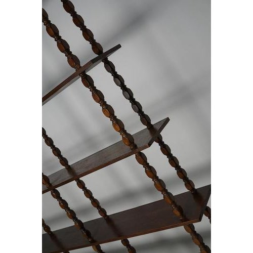 Mid-Century French Oak Bobbin Shelving Unit For Sale - Image 14 of 18