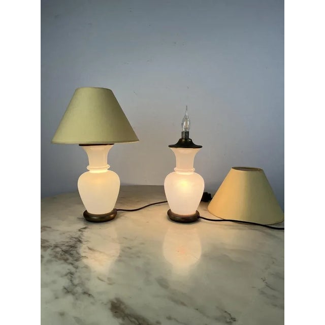 1970s Murano and Brass Glass Table Lamps by F. Fabbian, Italy, 1970s, Set of 2 For Sale - Image 5 of 11