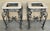 Neoclassical Early 20th Century Pair of Neoclassical Style Patinated Forged Iron Planter Stands with marble top For Sale - Image 3 of 18