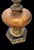 Vintage Hollywood Regency Tall Glass Top Amber Brass Palm Leaf Black Side Table Floor Lamp For Sale In West Palm - Image 6 of 8