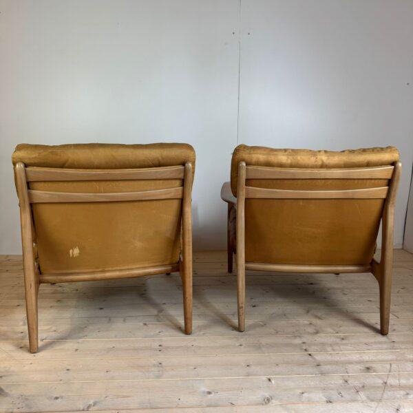 Vintage Leather Lounge Chairs, Set of 2 For Sale - Image 4 of 7