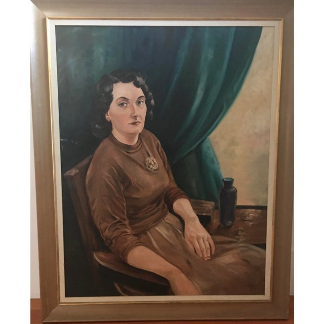 Portrait of a Lady, Joe Yaegar Oil Painting, Framed For Sale - Image 9 of 10