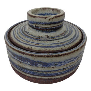 Studio Ceramic Bowl with Lid by Tue Poulsen, Denmark, 1960s For Sale