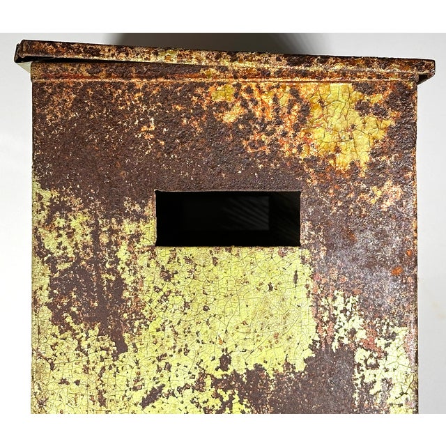 Vintage Industrial Metal Hamper C. 1940s For Sale - Image 6 of 18
